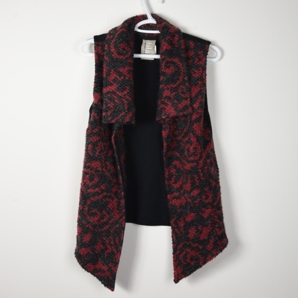 Anthropologie Dolan Lightcatcher Red Black Vest S - Picture 2 of 4